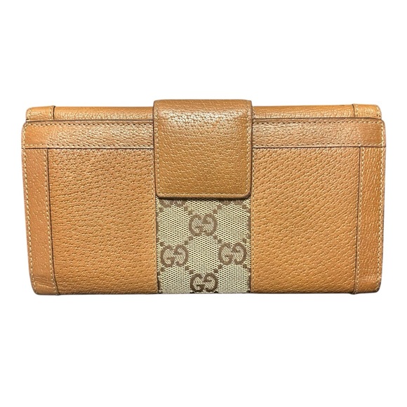 EUC Gucci Leather & Mono GG Canvas Snap Long Wallet - Picture 3 of 7